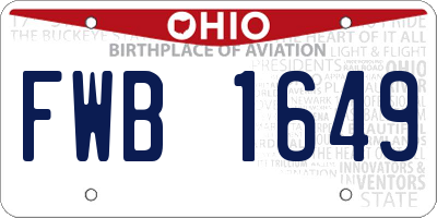 OH license plate FWB1649