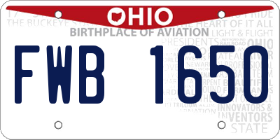 OH license plate FWB1650