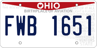 OH license plate FWB1651