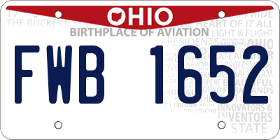 OH license plate FWB1652