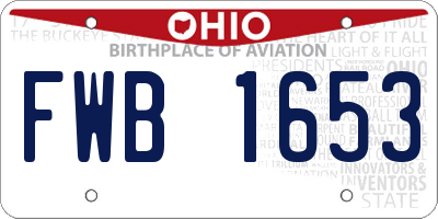 OH license plate FWB1653