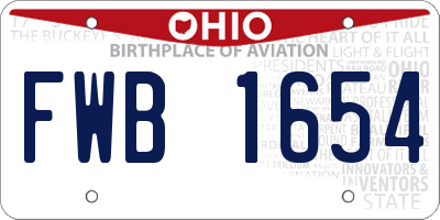 OH license plate FWB1654