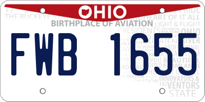 OH license plate FWB1655