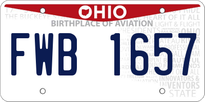 OH license plate FWB1657