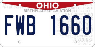 OH license plate FWB1660