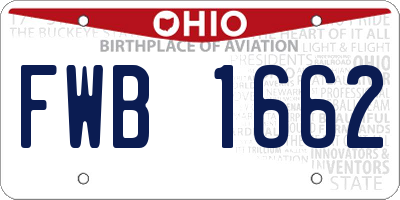 OH license plate FWB1662