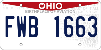 OH license plate FWB1663