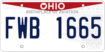 OH license plate FWB1665