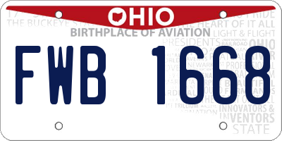 OH license plate FWB1668