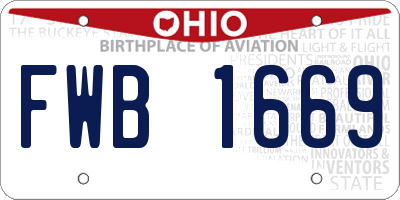 OH license plate FWB1669