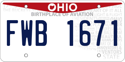 OH license plate FWB1671