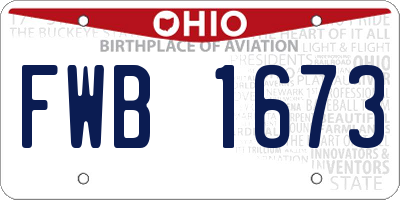 OH license plate FWB1673