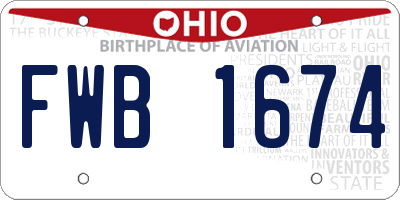 OH license plate FWB1674