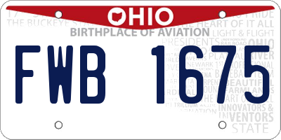 OH license plate FWB1675