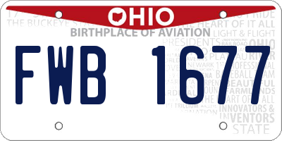 OH license plate FWB1677