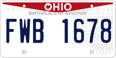 OH license plate FWB1678