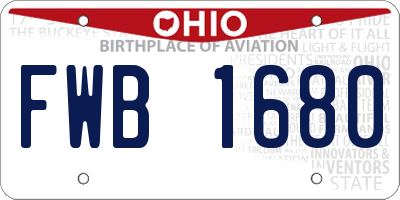 OH license plate FWB1680