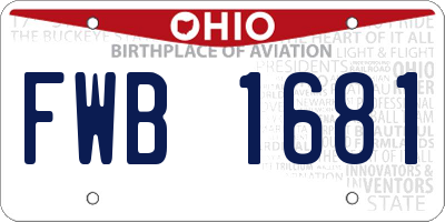 OH license plate FWB1681