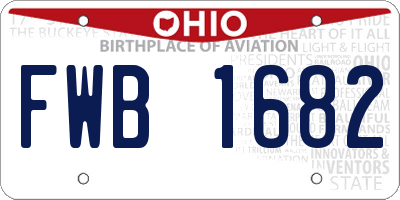 OH license plate FWB1682