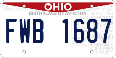 OH license plate FWB1687