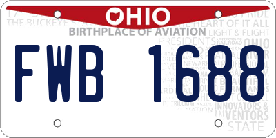 OH license plate FWB1688