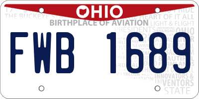 OH license plate FWB1689