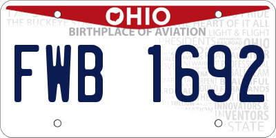 OH license plate FWB1692