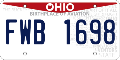 OH license plate FWB1698