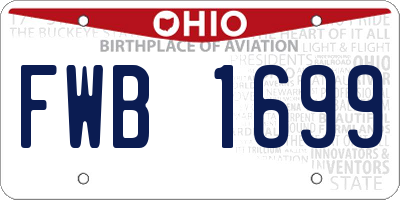 OH license plate FWB1699