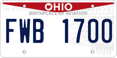 OH license plate FWB1700