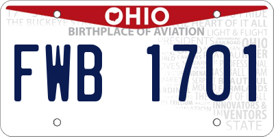 OH license plate FWB1701