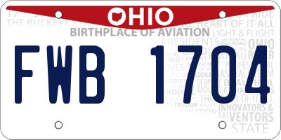 OH license plate FWB1704