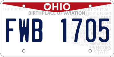 OH license plate FWB1705