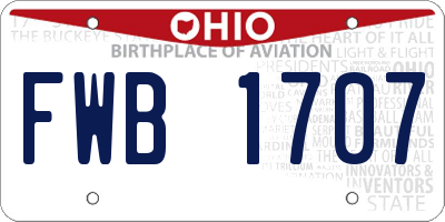 OH license plate FWB1707