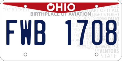 OH license plate FWB1708