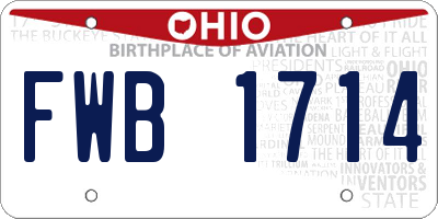 OH license plate FWB1714