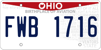 OH license plate FWB1716