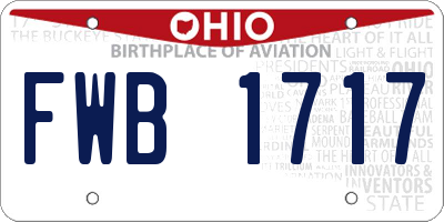 OH license plate FWB1717