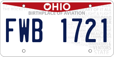 OH license plate FWB1721