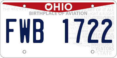 OH license plate FWB1722