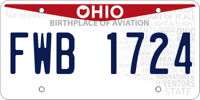 OH license plate FWB1724