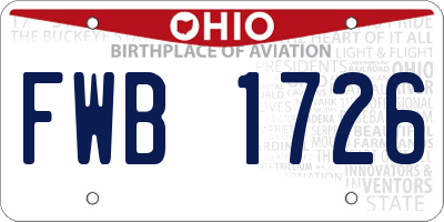 OH license plate FWB1726