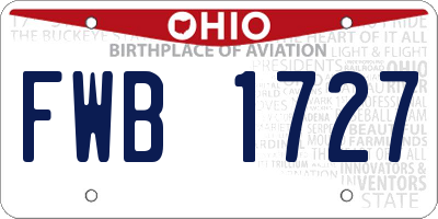 OH license plate FWB1727