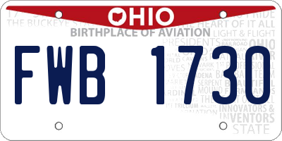 OH license plate FWB1730