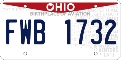 OH license plate FWB1732