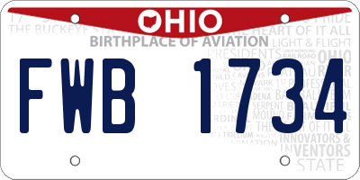 OH license plate FWB1734