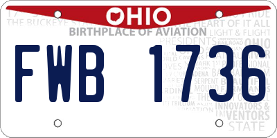 OH license plate FWB1736