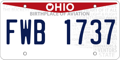 OH license plate FWB1737