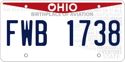 OH license plate FWB1738