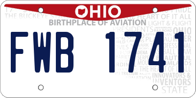 OH license plate FWB1741